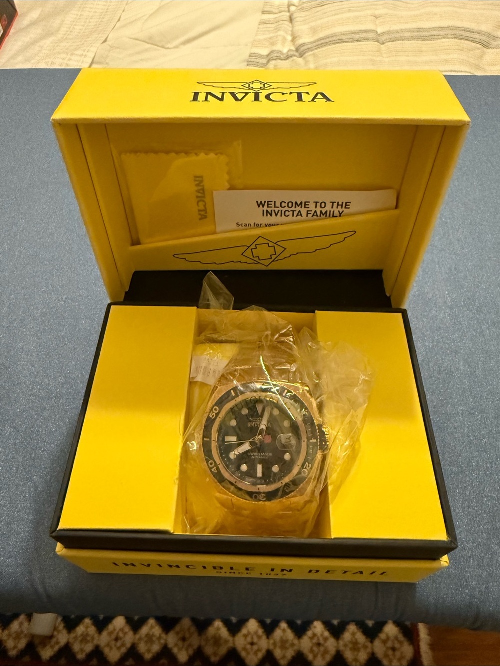 Invicta Swiss Made Automatic Men's Gold-Tone Green Dial Dive Wristwatch